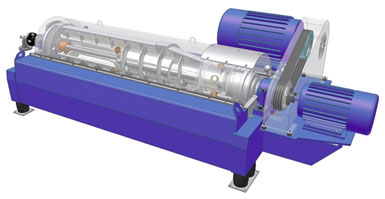 See through rendering of decanter centrifuge